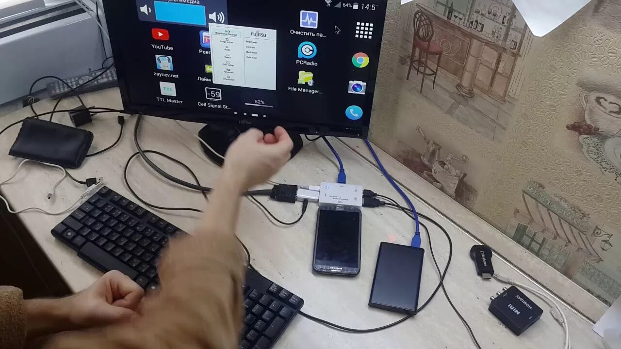 Usb подключение телефона к монитору Докстанция для смартфона подключение к монитору MHL HDMI - YouTube