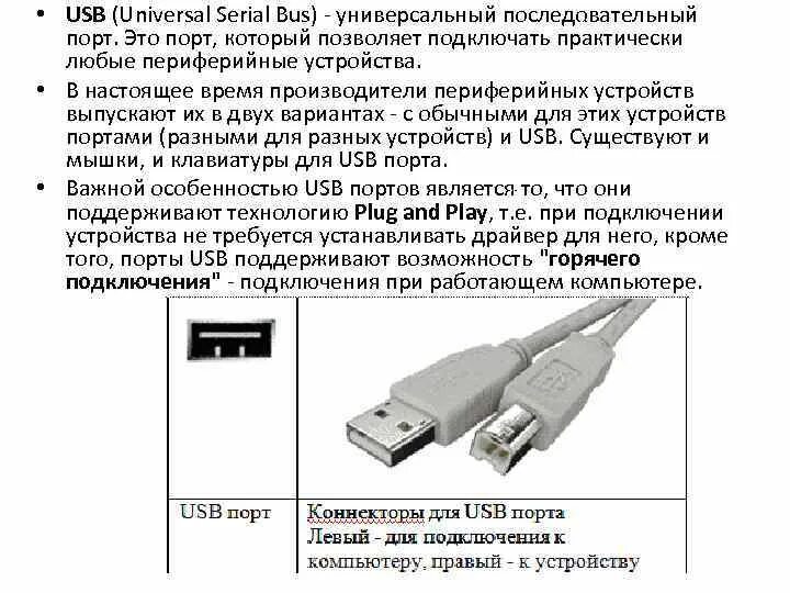 Usb подключения периферийных устройств Подключение к компьютеру периферийных устройств
