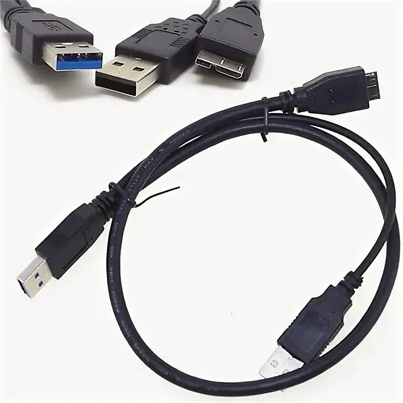 Usb провод для подключения жесткого диска Купить USB3.0 AM to Micro USB 3.0 External HDD Cable With USB Y Power Extension 