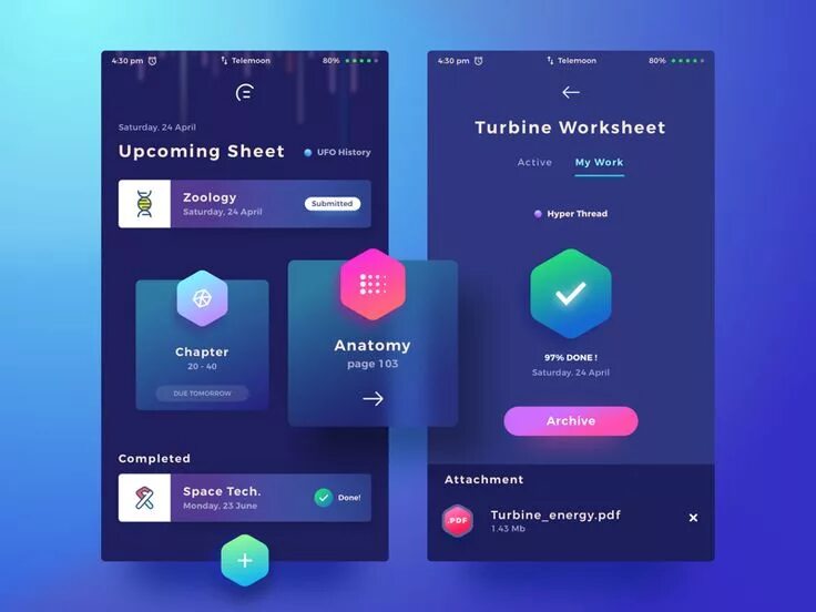 Ux ui дизайн студии Worksheet App Dark App, App design, Mobile web design