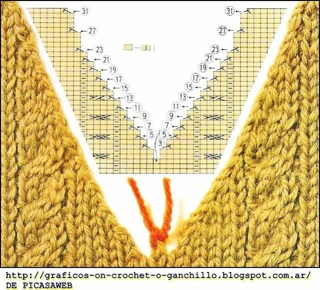 V образные вырезы спицами схемы DOS TELAS DE AGUJA - TRICOT = PATRONES = GRÁFICOS = TODO GRATIS: agosto de 2013 