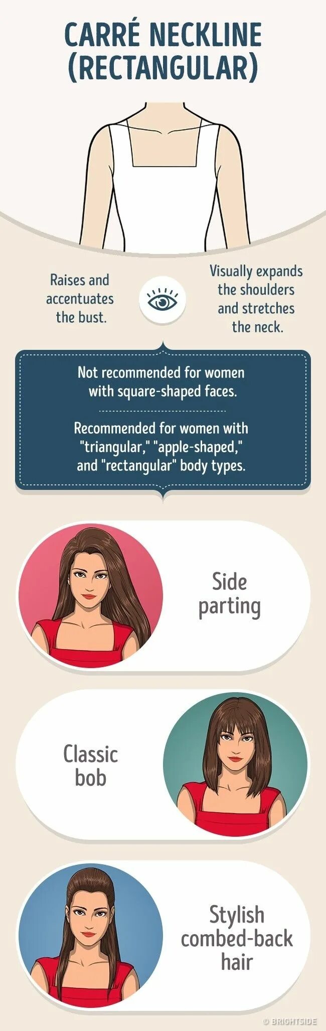 V вырез какая прическа How to Correctly Combine Your Hairstyle and the Neckline on Your Dress Decote, C