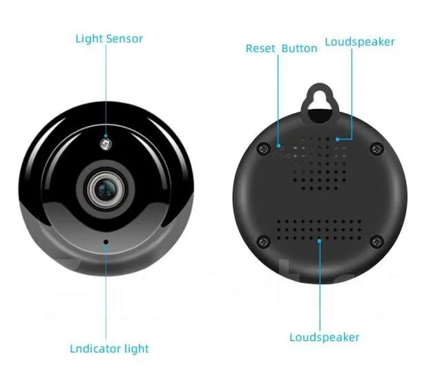 V380 подключение wifi камеры Видеокамера мини Wi-Fi IP круглая, новый, в наличии. Цена: 4 000 ₽ во Владивосто