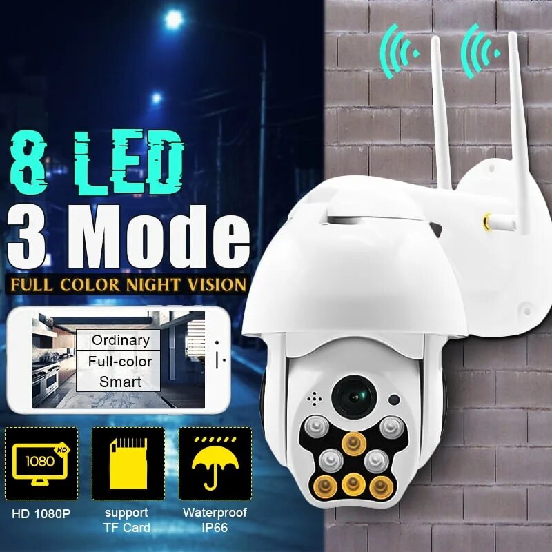 V380 pro на пк как подключить HD 1080P Wireless PTZ Dual WiFi Antenna IP Security Camera Full-color Infrared N