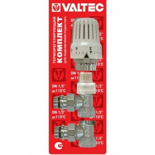Valtec комплект подключения радиатора Комплект терморегулируюшего оборудования для радиатора угловой 1/2" термостойкая