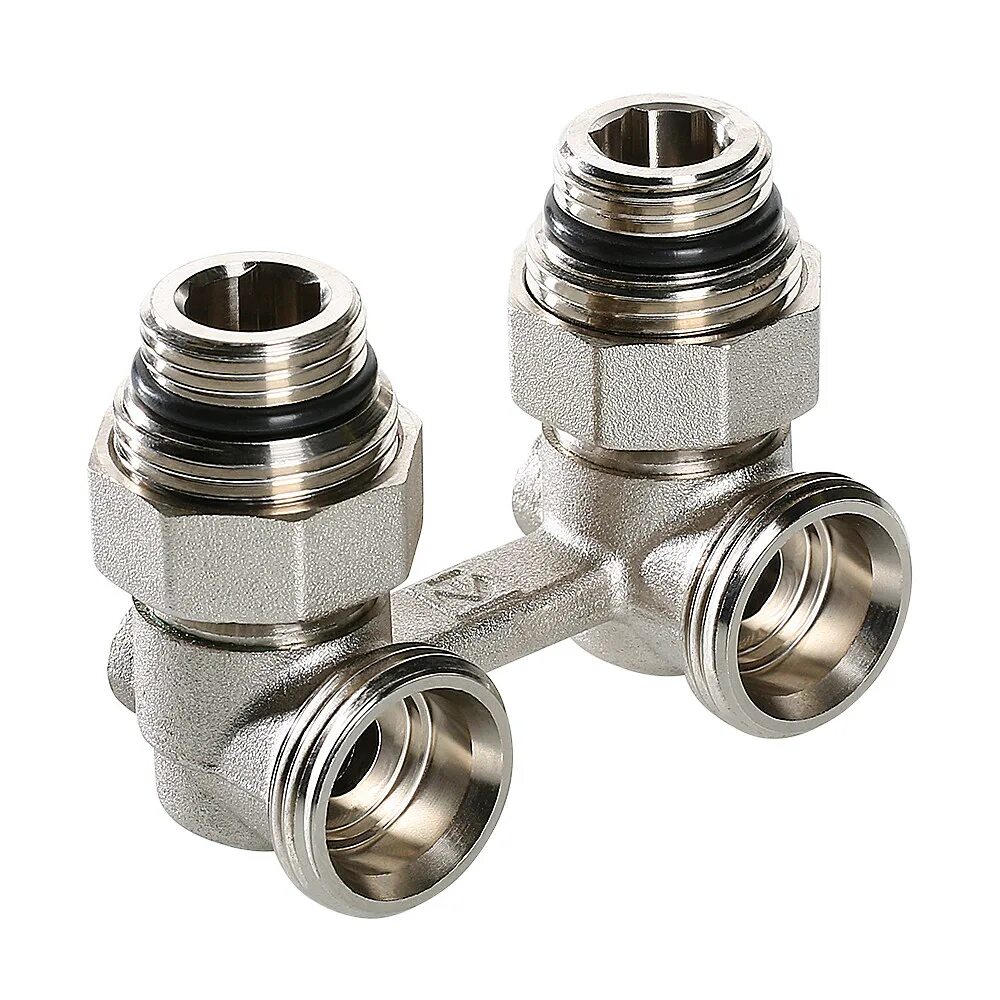 Valtec комплект подключения радиатора Купить Клапан нижнего подключения Valtec VT.345.KNA 3/4" Ду20 Ру10 угловой наруж