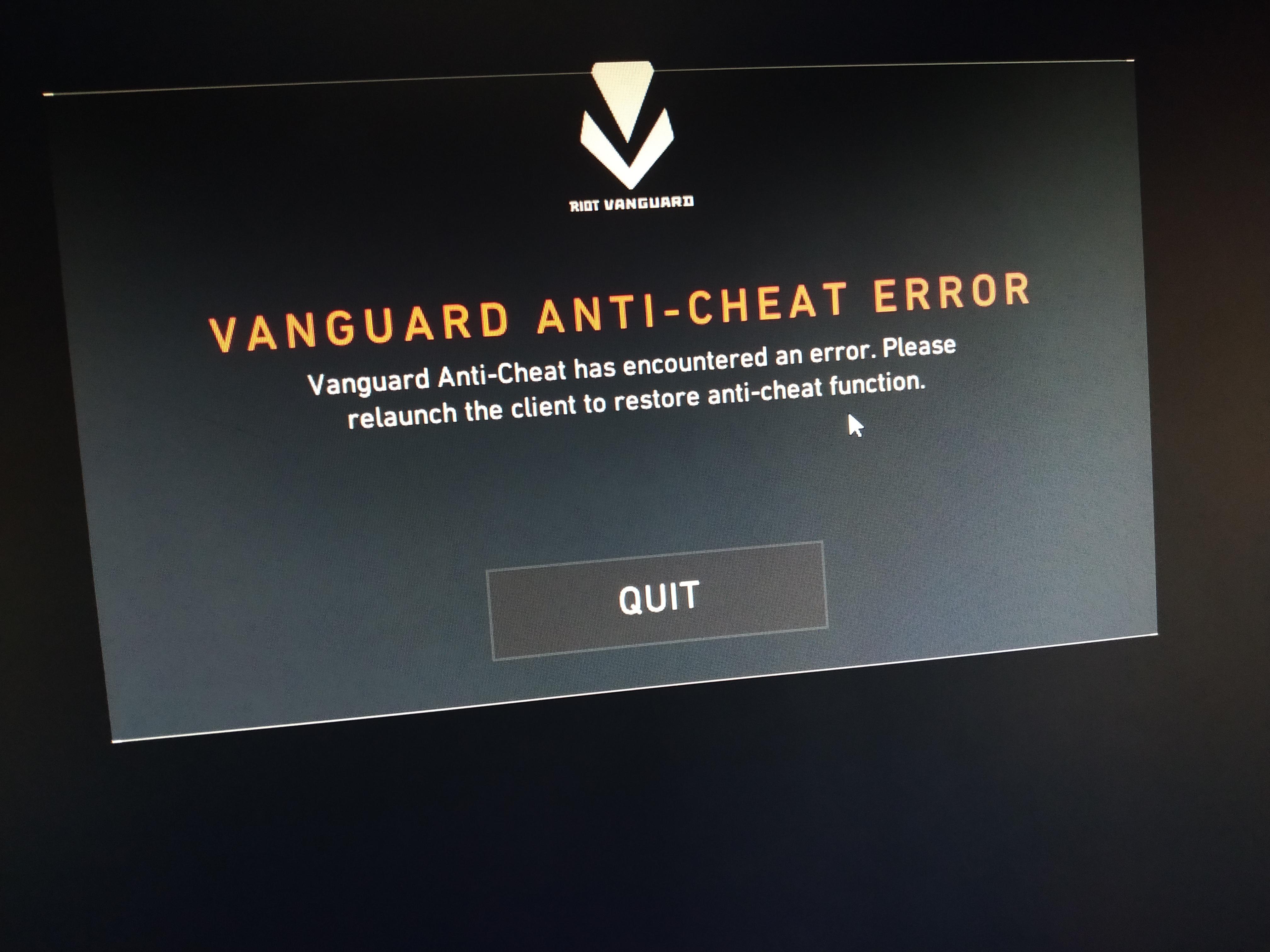Vanguard anti cheat ошибка подключения В ходе vanguard anti cheat произошла ошибка