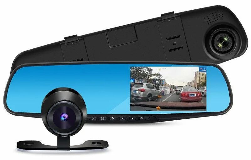 Vehicle blackbox dvr подключение задней камеры Купить Видеорегистратор зеркало ZX804 в Москве недорого.
