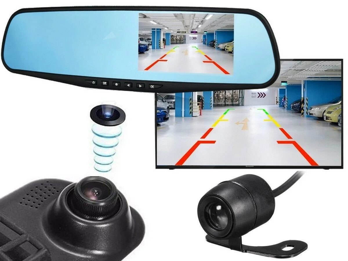 Vehicle blackbox dvr подключение задней камеры Видеорегистратор-зеркало UNI-SHOP CB-MIRCAM-01 - купить в интернет-магазине по н