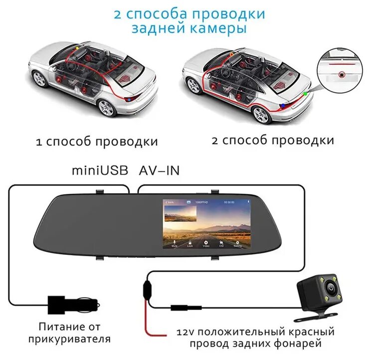 Vehicle blackbox подключение задней камеры Видеорегистратор-зеркало автомобильный с экраном 11,4 см, двойная камера, ночная