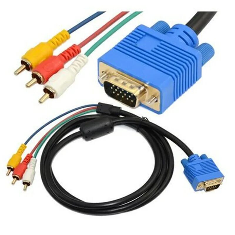 Vga кабель подключение к телевизору Штекер VGA LBSC 15 pin/3 RCA аудио AV Кабель-адаптер для HDTV ПК DVD-5FT AliExpr