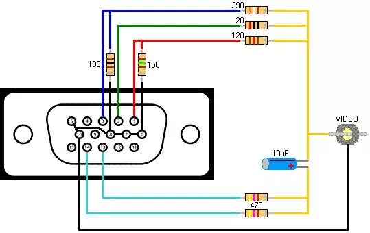 Vga кабель подключение к телевизору VGA to composite sync Vga connector, Video cable, Electronic circuit projects