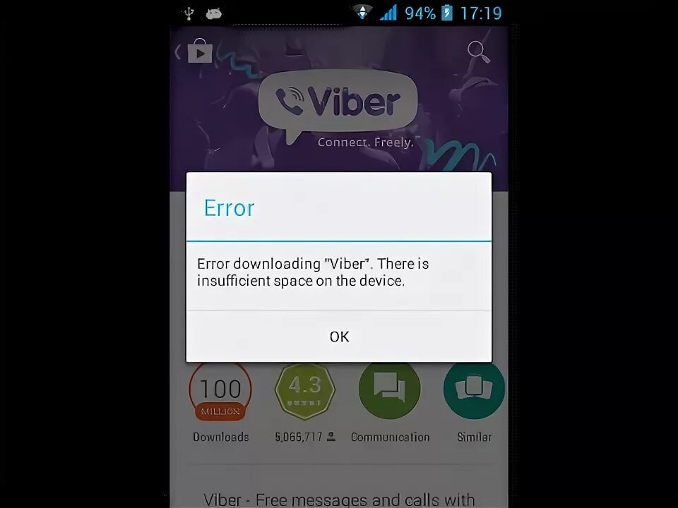 Viber ошибка подключения проверьте подключение Fixed Play Store Error Downloading - There is Insufficient Space on the Device -
