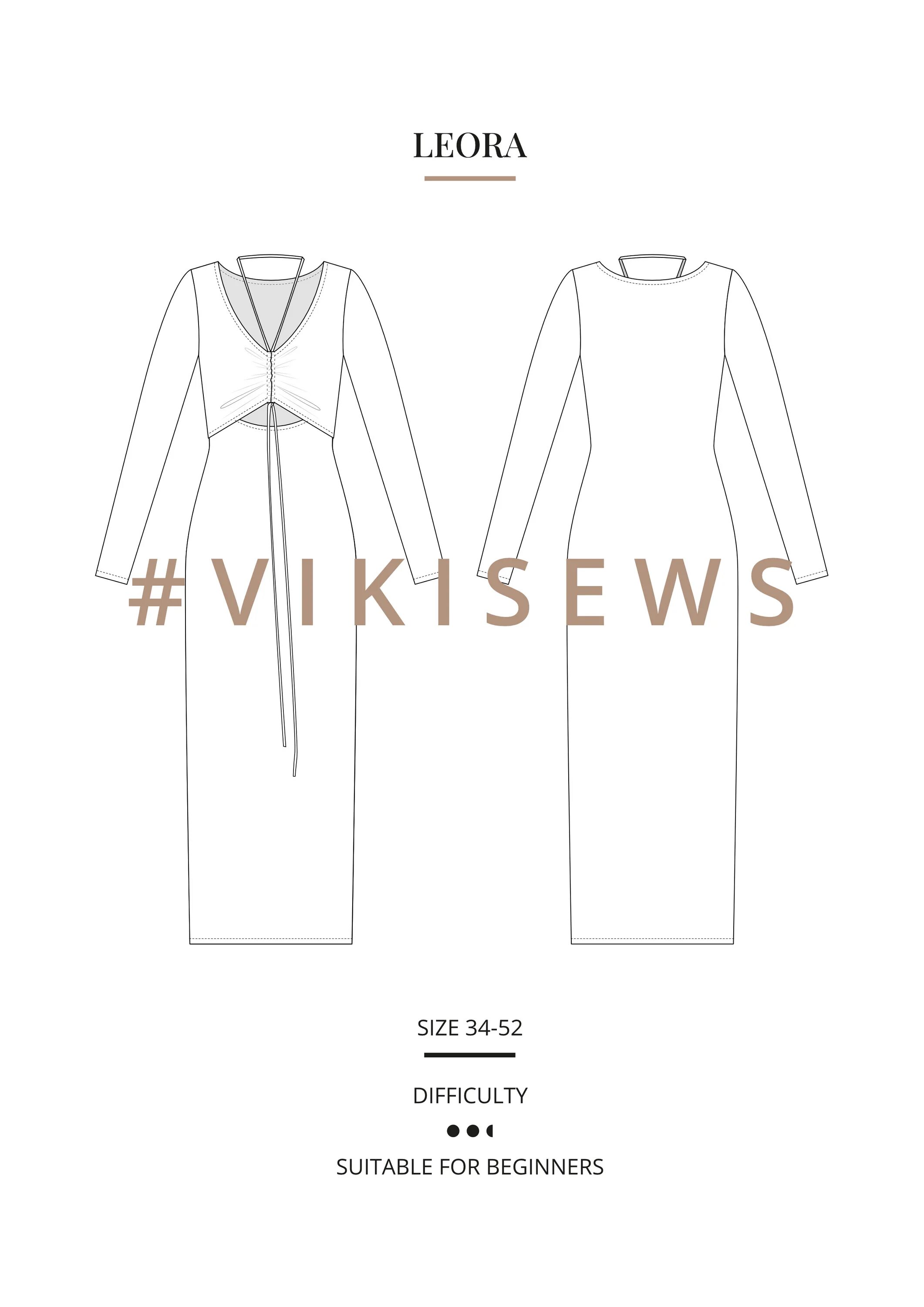Vikisews официальный сайт выкроек Leora dress pattern - Vikisews