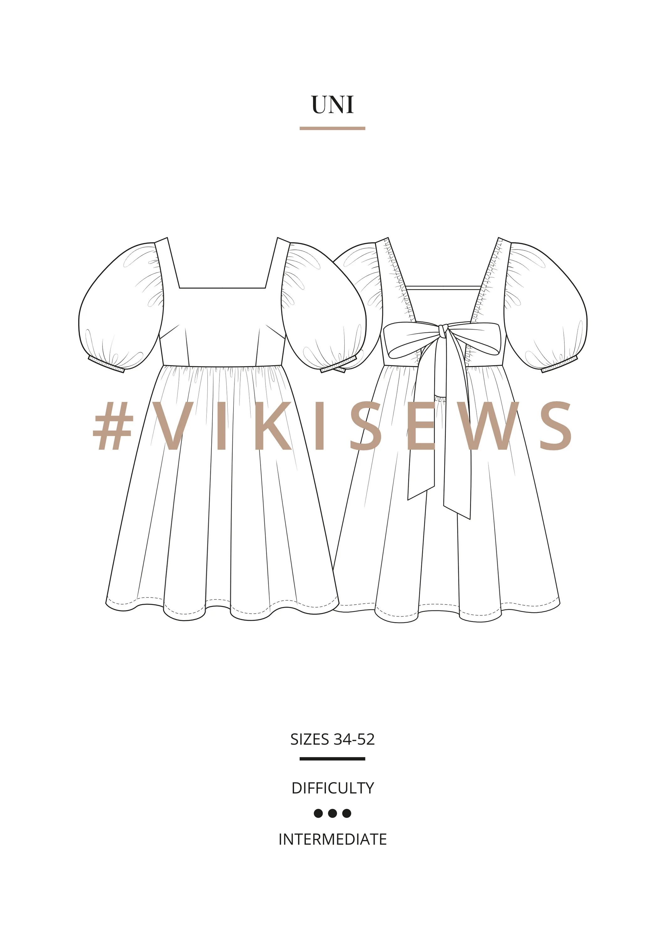 Vikisews выкройки детские Uni Dress pattern - Vikisews