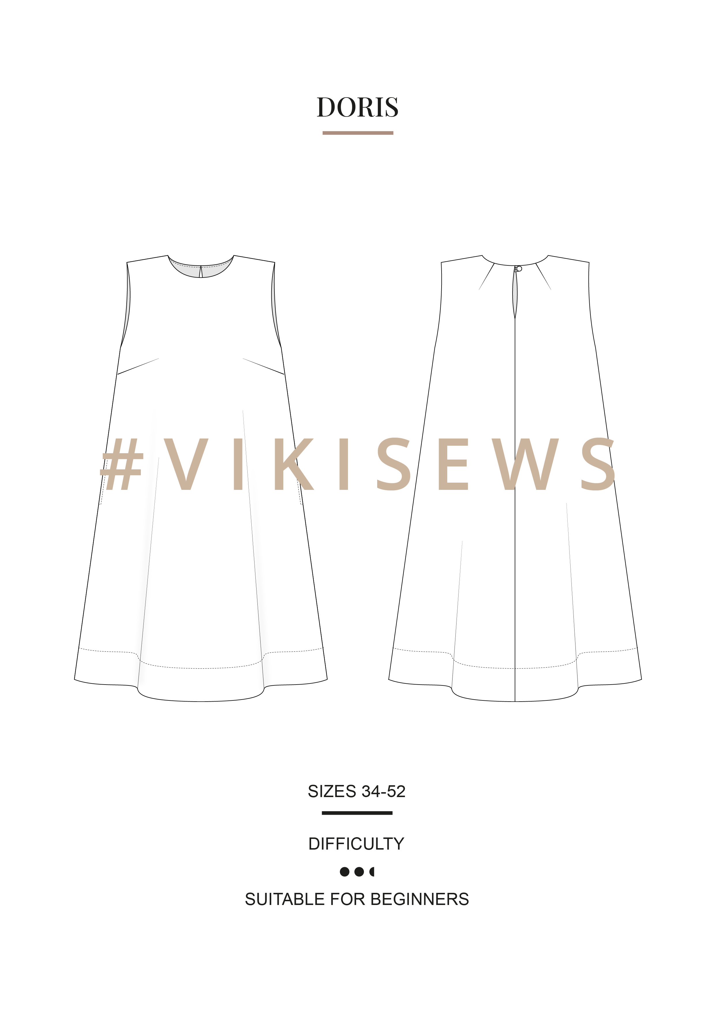 Vikisews выкройки платья Doris dress - Vikisews