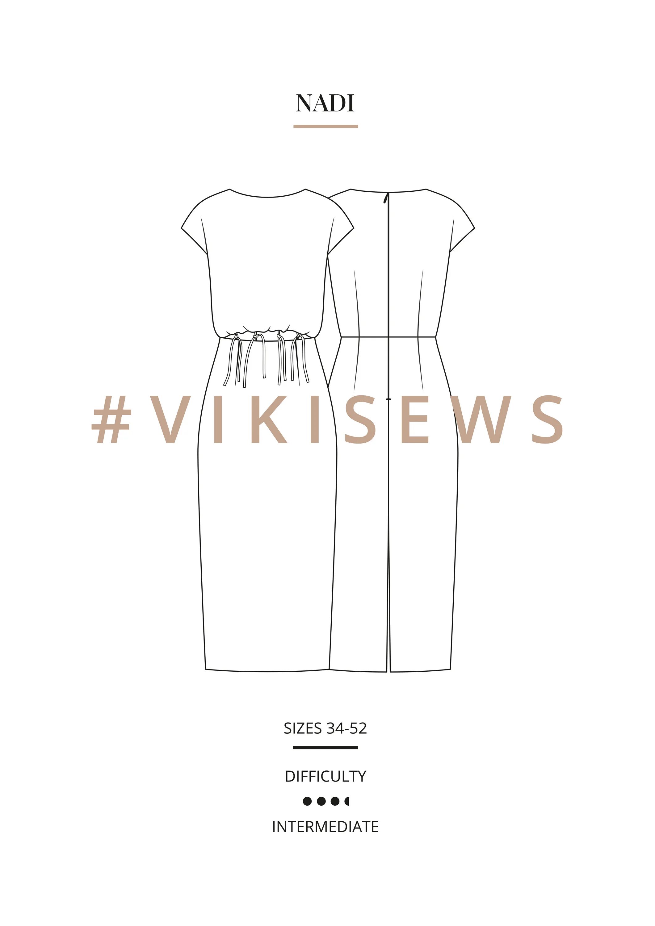 Vikisews выкройки платья Nadi Dress pattern - Vikisews
