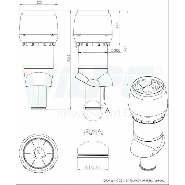 Vilpe схема установки Вентилятор кровельный Vilpe (Вилпе) E220P/160/700 XL