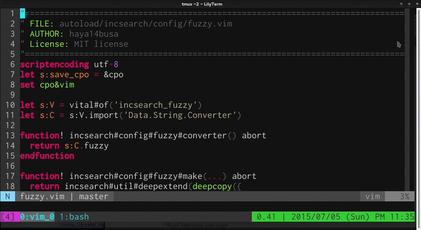 Vim s 05 230 1 проблема подключения GitHub - haya14busa/incsearch-fuzzy.vim