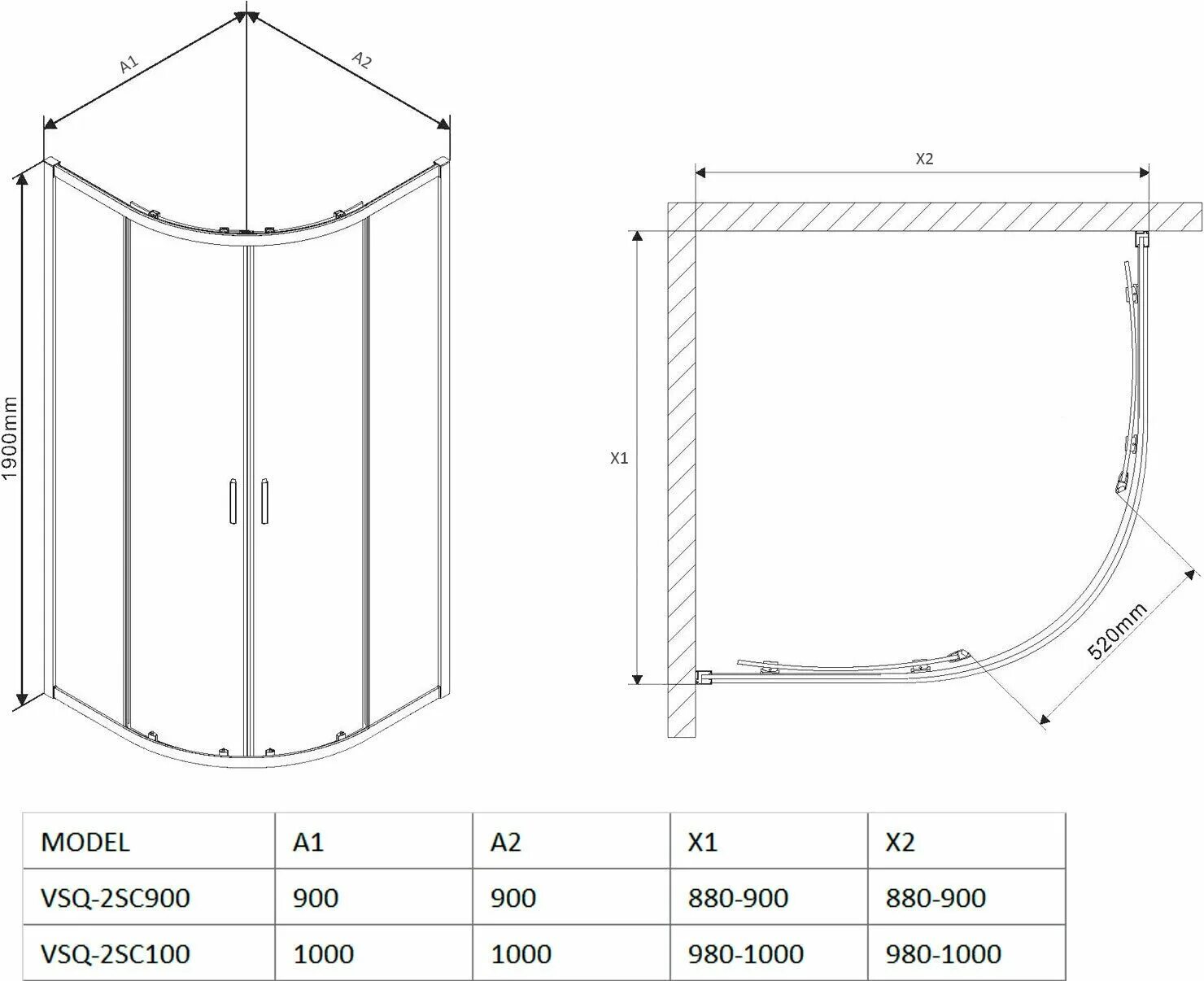 Vincea душевые ограждения инструкция по сборке Душевой уголок Vincea Scala VSQ-2SC900CL, 900х900, хром, стекло прозрачное - куп