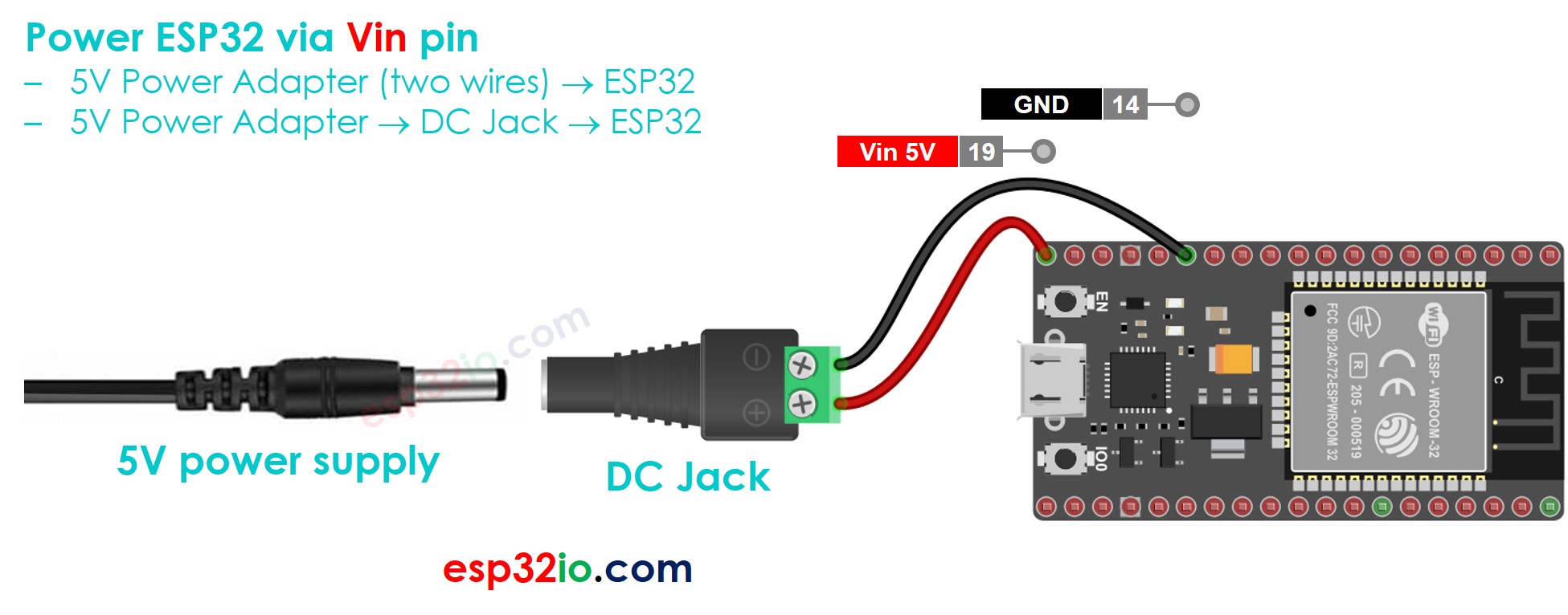 Vinpin электросхемы How to Power ESP32 ESP32 Tutorial