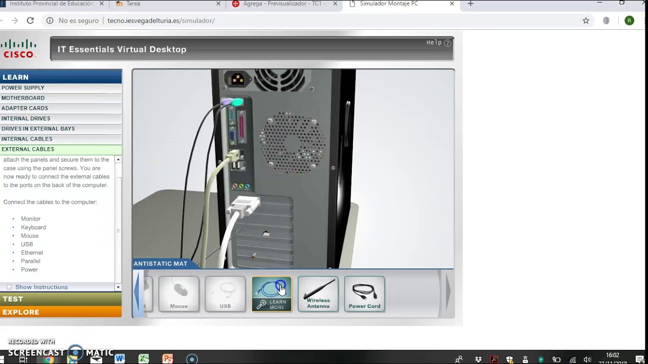 Virtual desktop подключение по проводу SIMULADOR PC TAREA TIC I (PARTE 2) - YouTube
