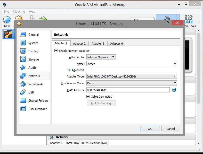 Virtualbox точка подключения Virtualbox виртуальная сеть