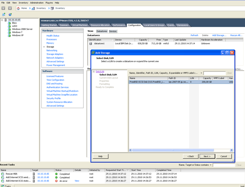 Vmware как подключить интернет Подключение FreeNAS iSCSi диска к VMware ESXi Компьютерная помощь