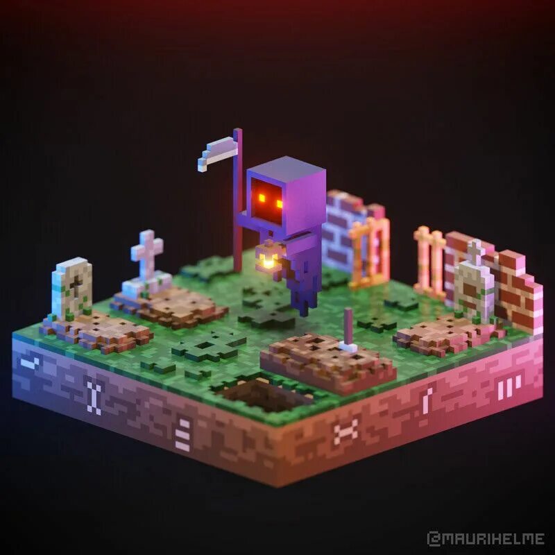 Voxel клиническая ул 41 30 фото ArtStation - Voxel Graveyard Scary halloween, Game design, Artwork