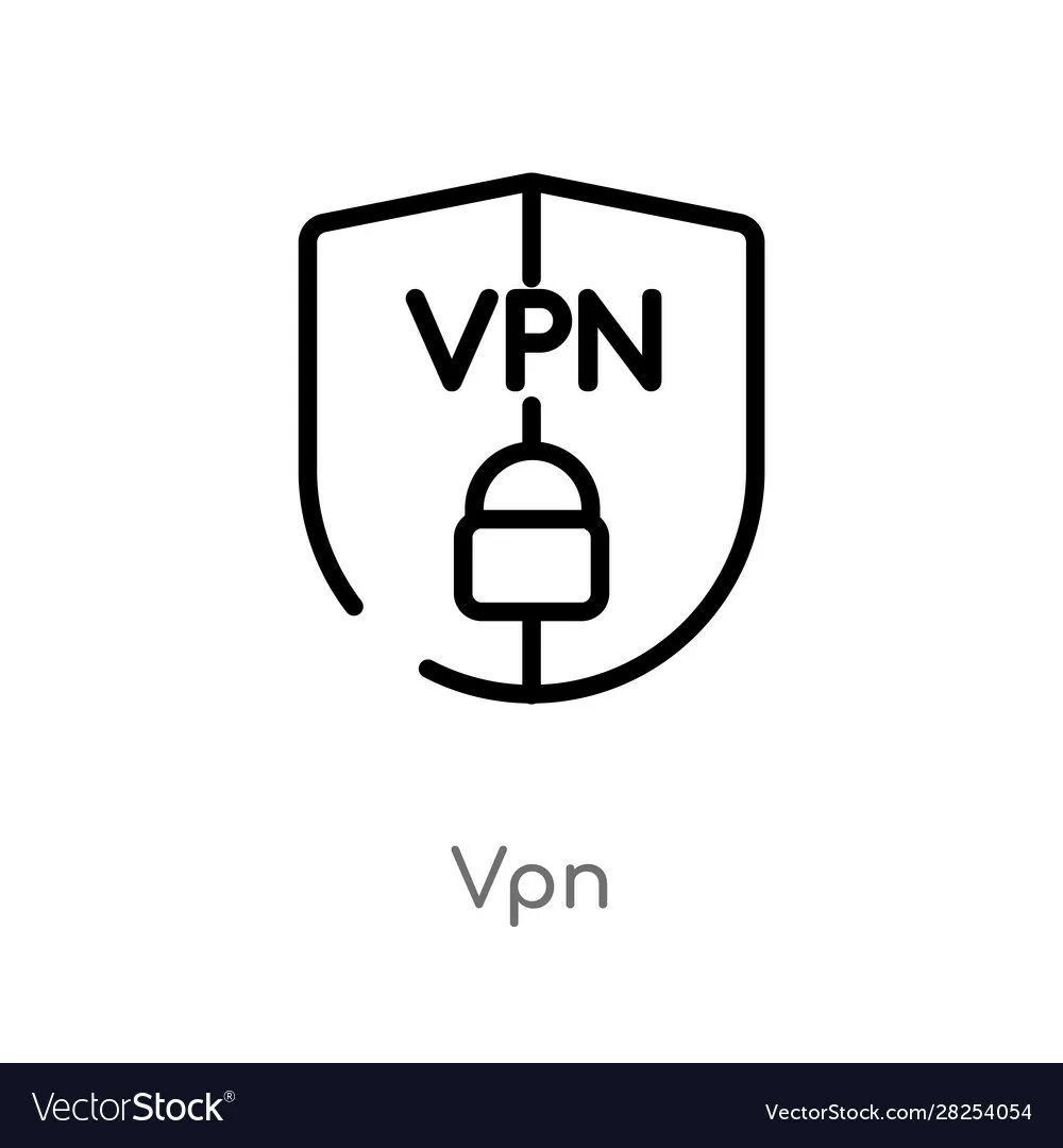 Vpn как выглядит значок Outline vpn icon isolated black simple line Vector Image