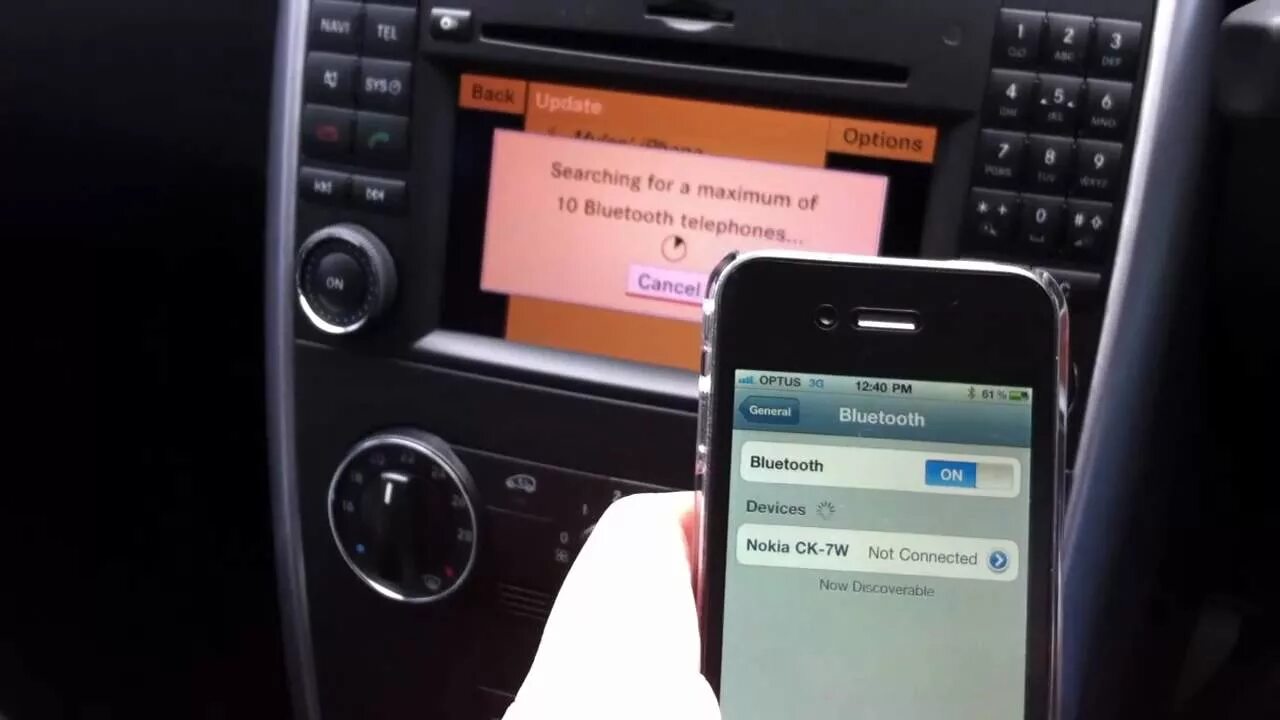 W204 как подключить блютуз How to pair an Apple iPhone 4 with Mercedes-Benz B-Class (W245) via Bluetooth - 
