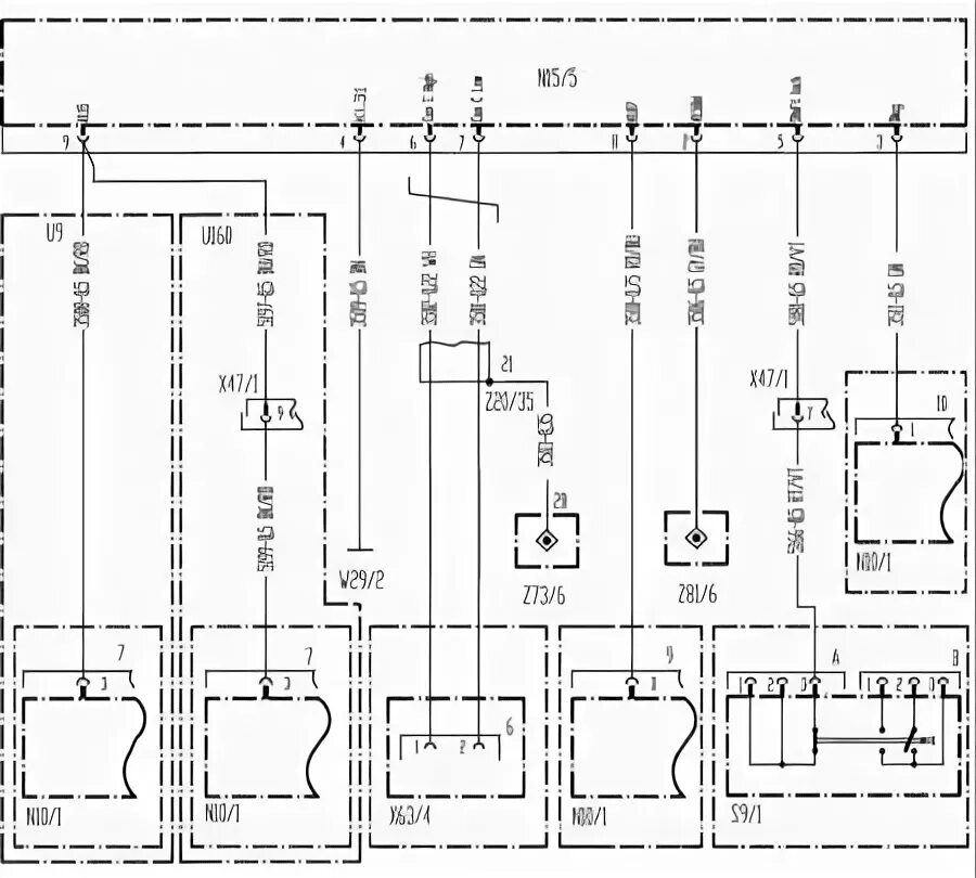 W210 электросхема Руководство по ремонту Mercedes-Benz W463 (Мерседес Бенц 463) 1999+ г.в. 14. Спи