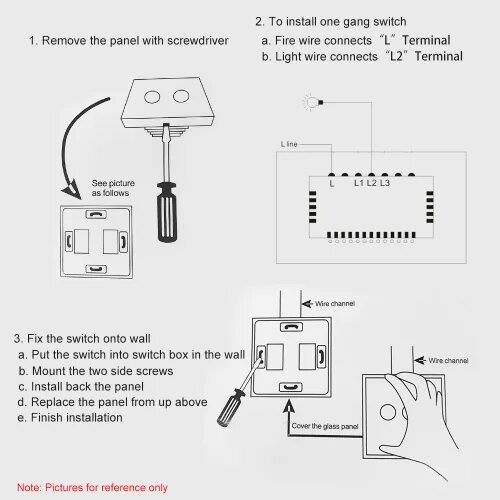 Wall switch выключатель как подключить US/AU Standard Smart Remote Control Wall Touch Switch - купить по цене $15.99 в 