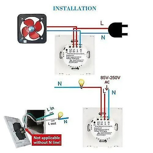 Wall switch выключатель как подключить For SONOFF EU Smart WiFi Wall Light Touch Switch Wireless 1 Gang WS35047 Fruugo 