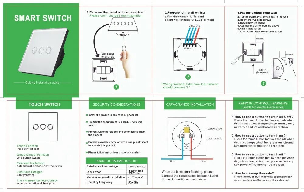 Wall switch выключатель как подключить Swikee ब्रांड वाईफाई एपीपी नियंत्रण 2 गिरोह वाईफ़ाई टच स्विच 220 V/2500 W Ewelin