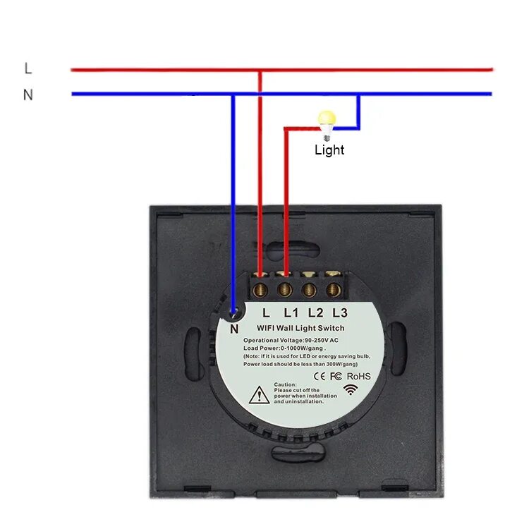 Wall switch выключатель как подключить 3 Местный 1 Позиционный Ewelink Сенсорный Выключатель Wi-fi Настенный Выключател