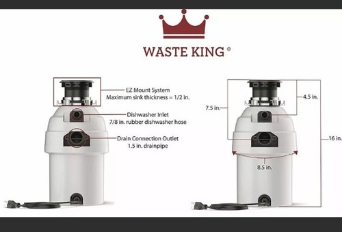Waste king m 2000 3 подключение Waste King L-8000 вывоз мусора легенда серии 1.0 лошадиных сил непрерывной подач