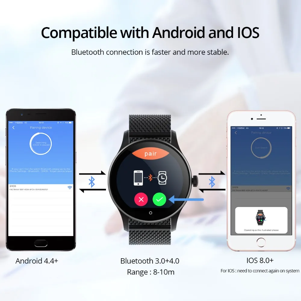 Watch 9 как подключить к андроиду Diggro K88H Plus Smart Watch HD Display Heart Rate Monitor Pedometer Fitness Tra
