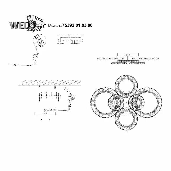 Wedo light люстры инструкция по сборке Потолочная люстра Wedo Light Kremola 75392.01.03.06 - купить по цене 16 630 руб.