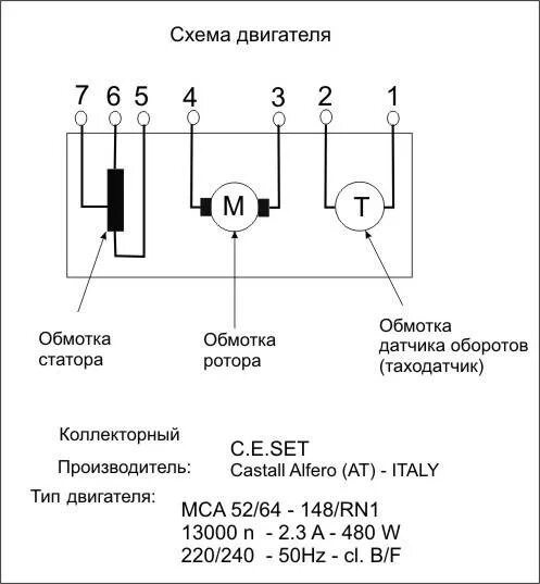 Welling двигатель для стиральной машины схема подключения Подключение асинхронного и коллекторного двигателя СМА