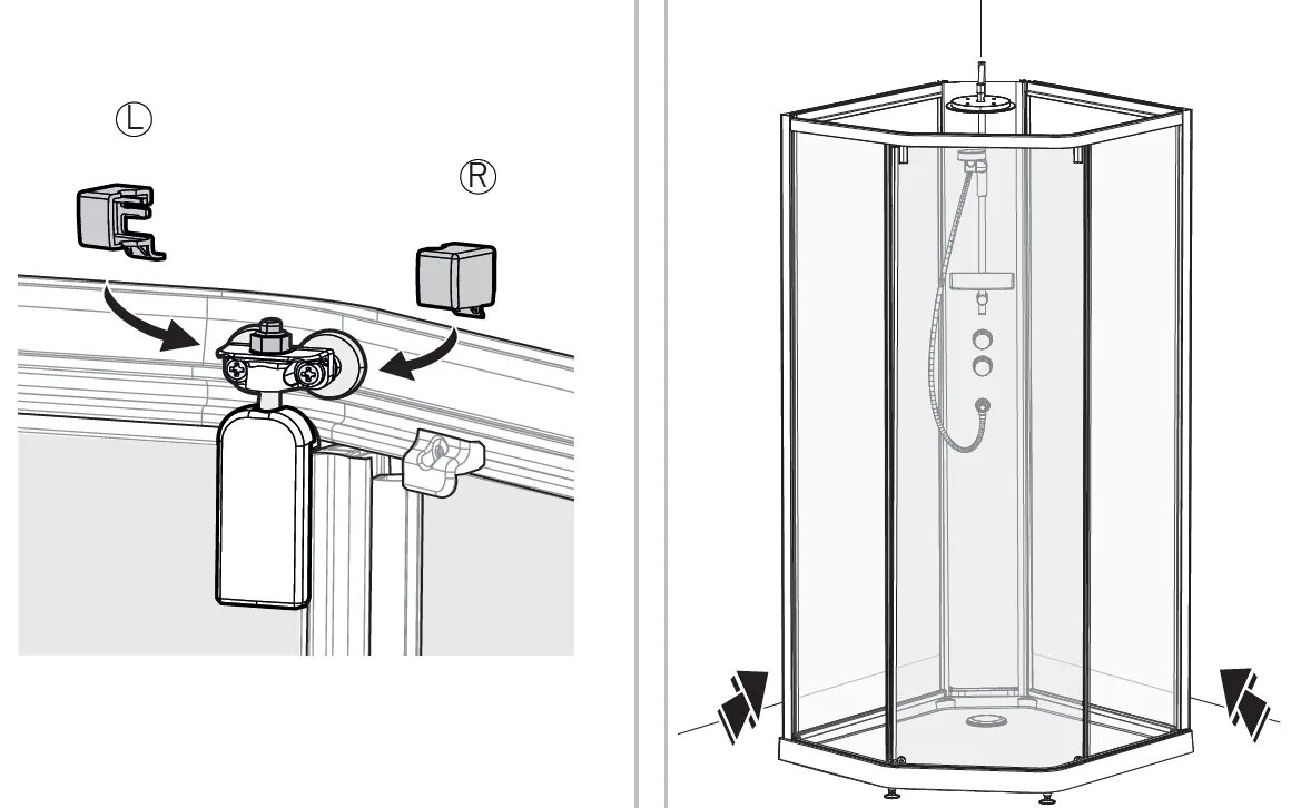 Weltwasser инструкция по сборке Купить Душевую кабину IFO/IDO Showerama Comfort 100x100 пятиугольный, профиль бе
