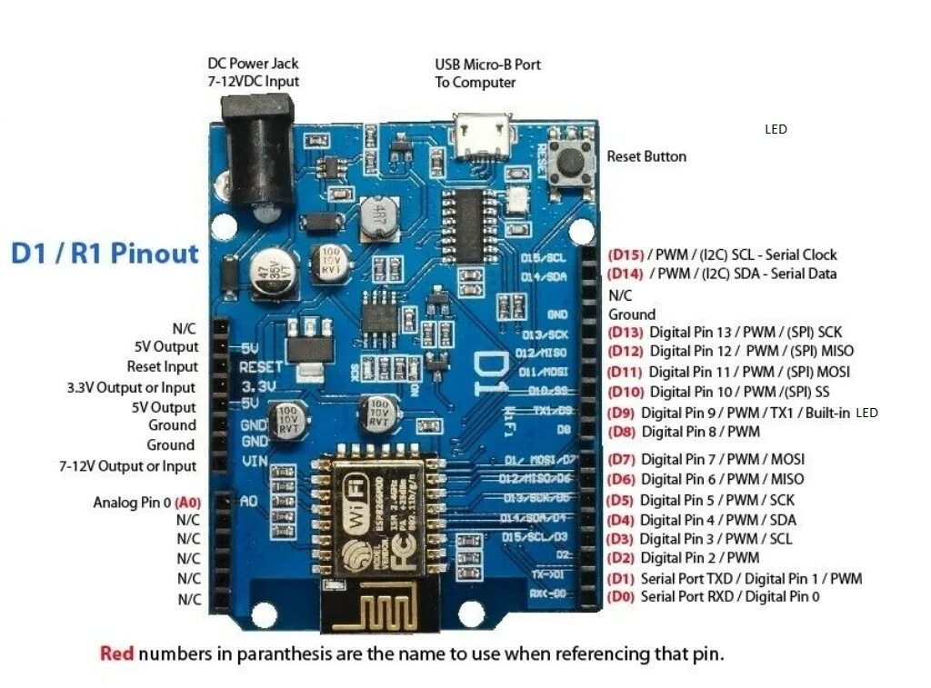 Wemos d1 распиновка Развитие доски совместим с Arduino IDE-ATmega & вемос различных моделей eBay