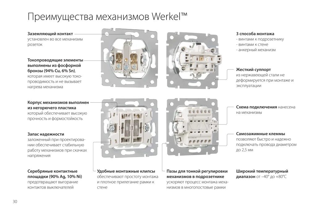 Werkel одноклавишный выключатель как подключить Технические характеристики одноклавишных выключателей