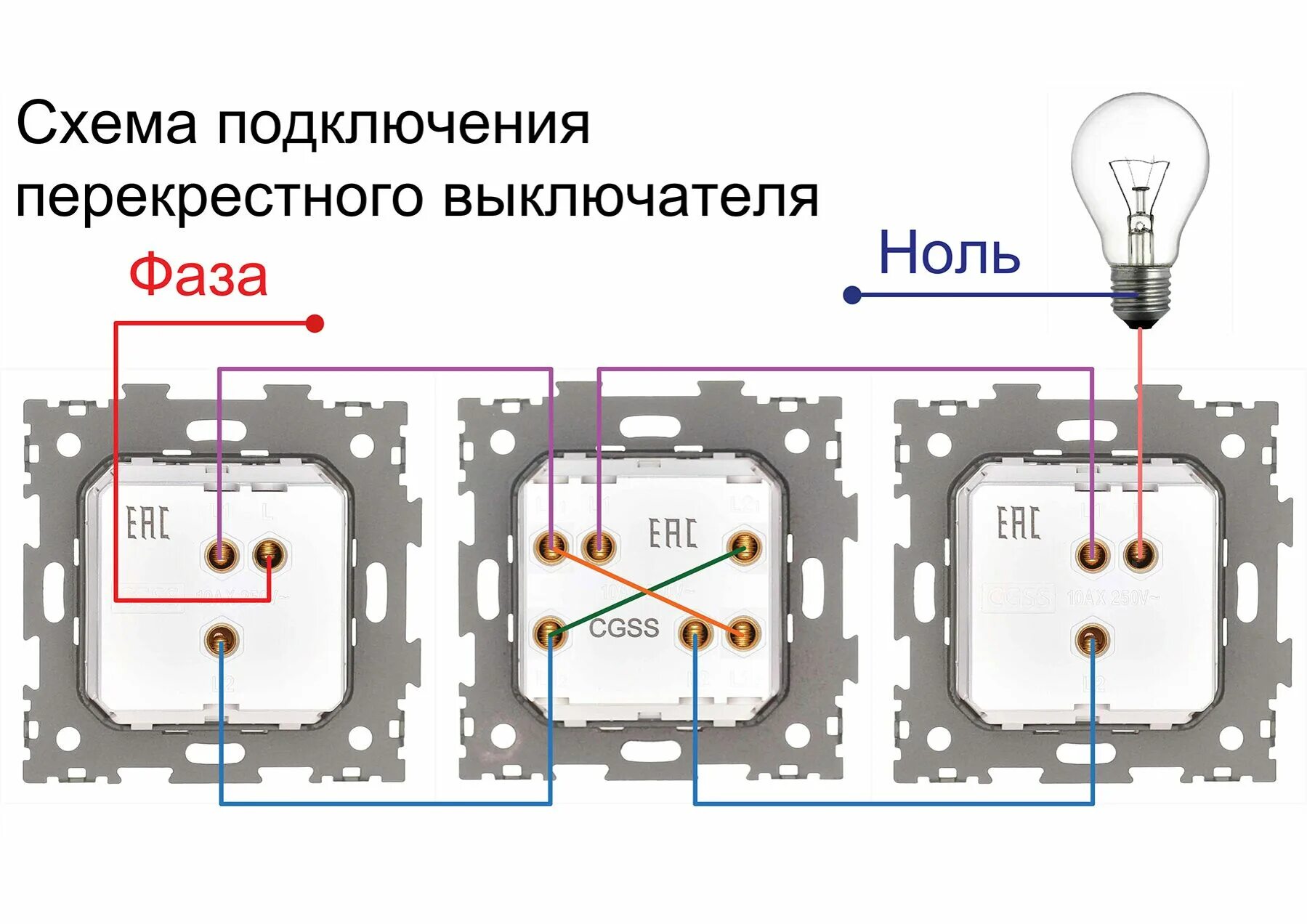 Werkel подключение перекрестного выключателя Выключатель одноклавишный перекрестный черный, GL-W101-PRBCM