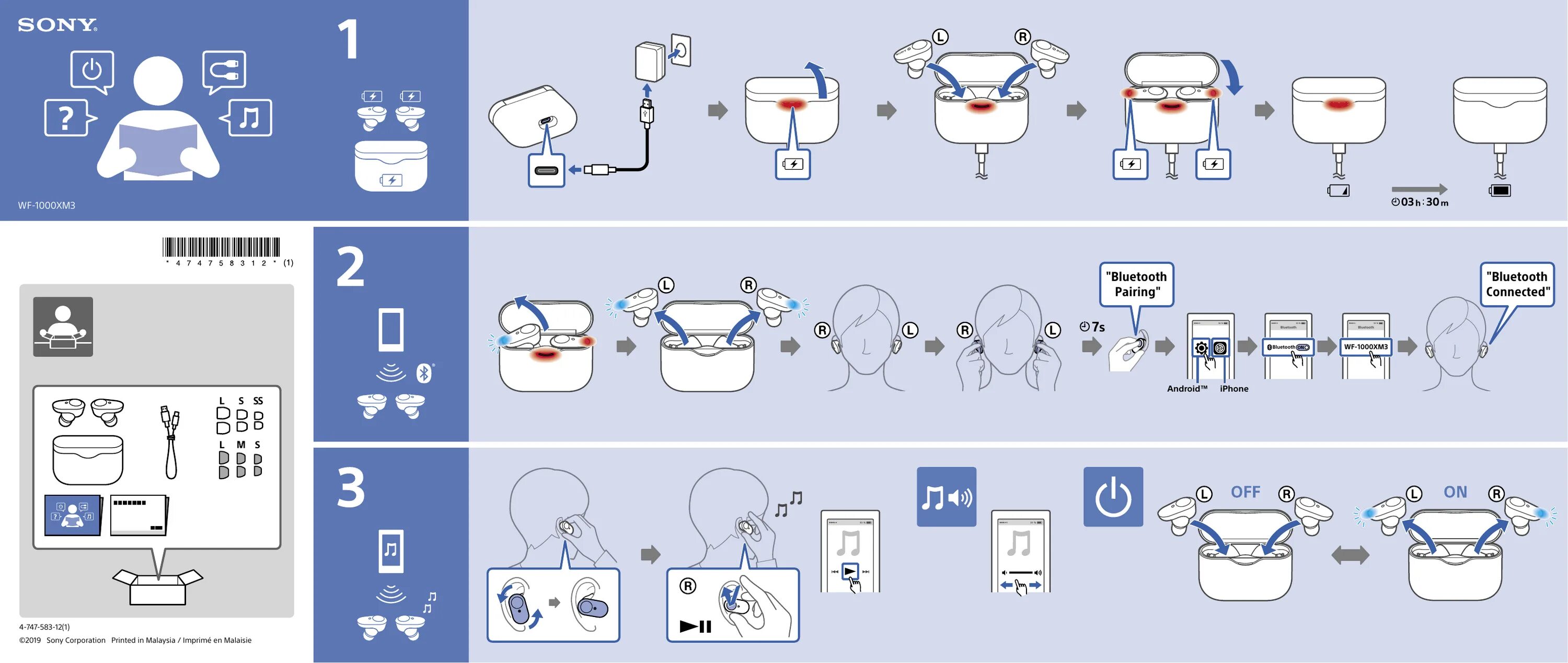 Wf 1000xm4 как подключить к айфону Amazon Renewed WF-1000XM3/S Earbud Headphone User Manual Manualzz