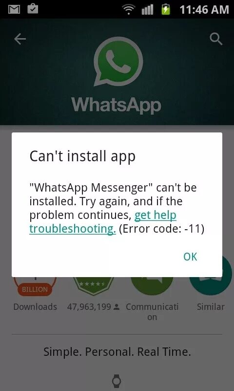Whatsapp ошибка подключения Опера ватсап ошибка