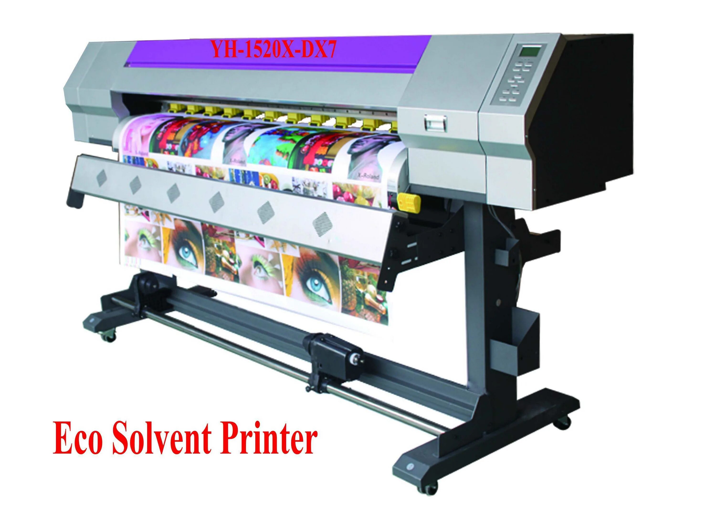 Wide format inject media фото бумага 1.52m Eco Solvent Printer with 1440dpi YH-1520X-DX7 - China Eco Solvent Printer 