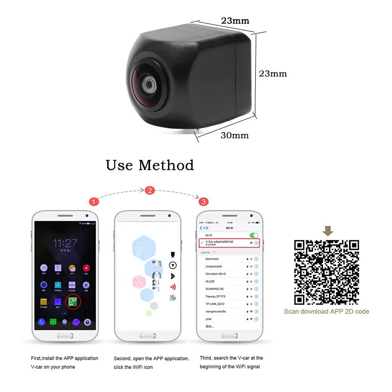 Wifi camera подключение к телефону ANSTAR Wifi задняя камера водонепроницаемая HD камера ночного видения Автомобиль