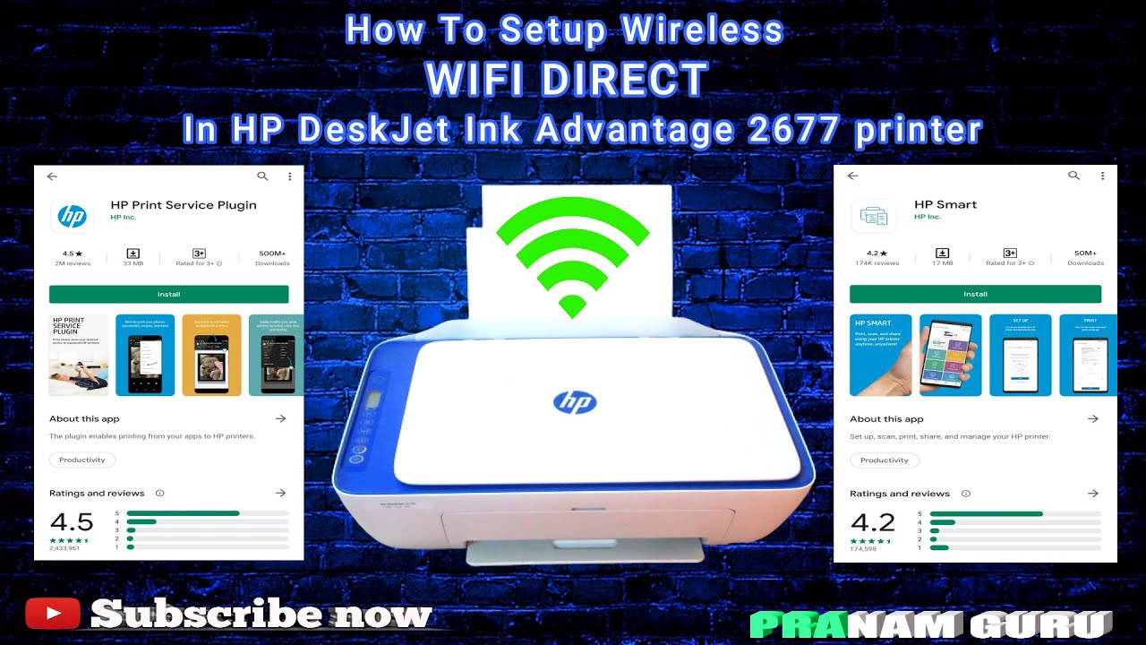 Wifi direct принтер hp как подключить How To Setup Wireless WIFI DIRECT in HP DeskJet Ink Advantage 2677 Printer Wifi 