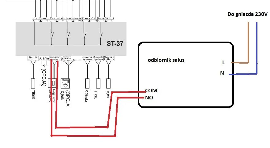 Wifi подключение к котлу SALUS 091FLRF - Instalacja termostatu SALUS - elektroda.pl